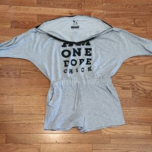 Haus Of Swag 'I'm One Dope Chick' Hooded One-Piece Romper